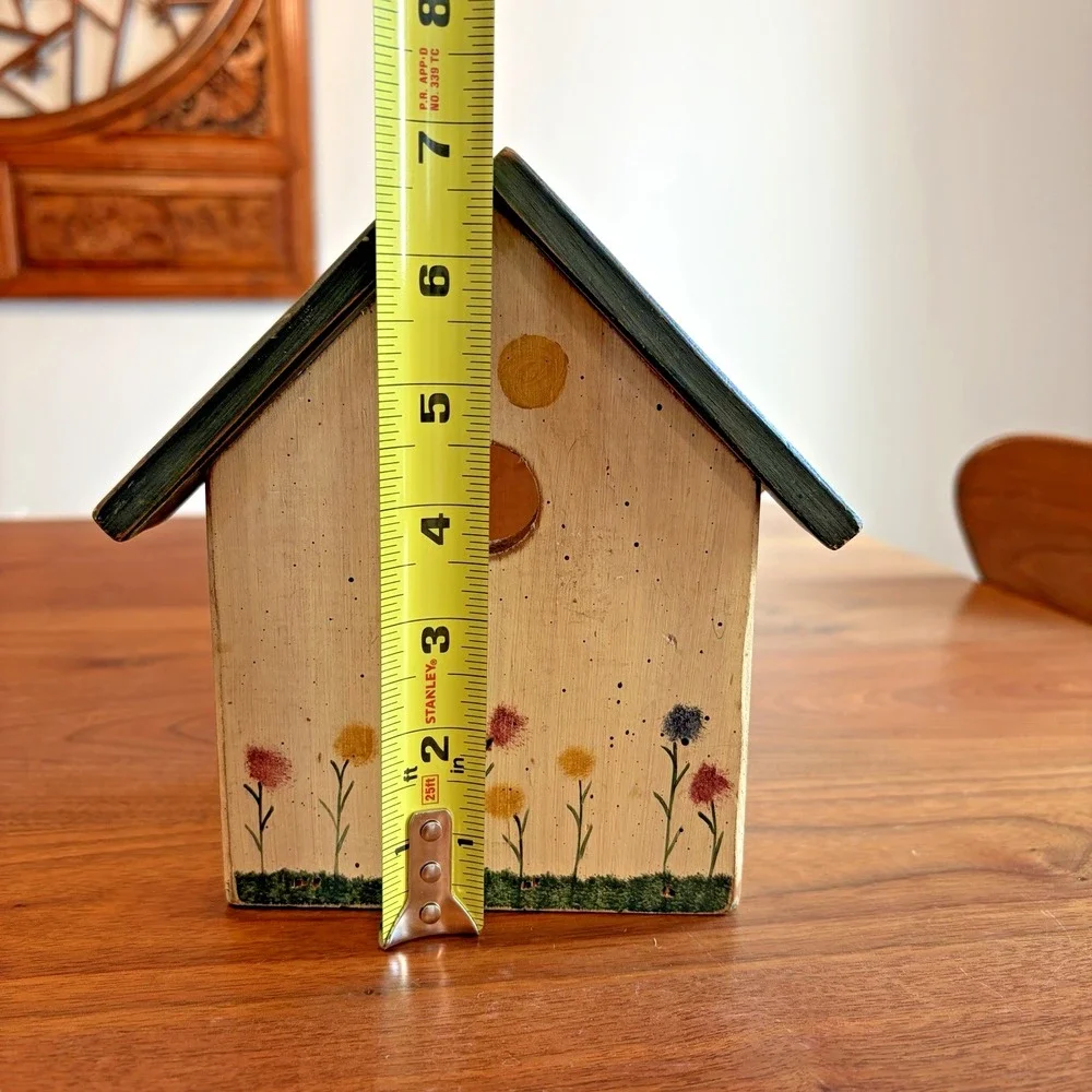Wooden Birdhouse Napkin Holder Farmhouse Country Kitchen Backyard Cottage Core